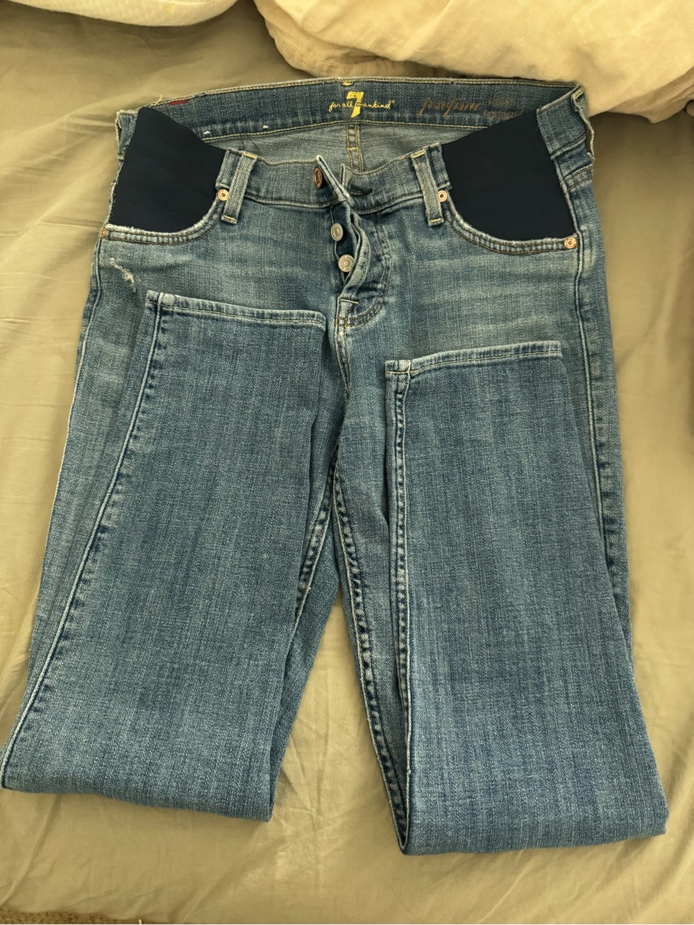 Women's 7 for all mankind Blue Maternity Panel Jeans